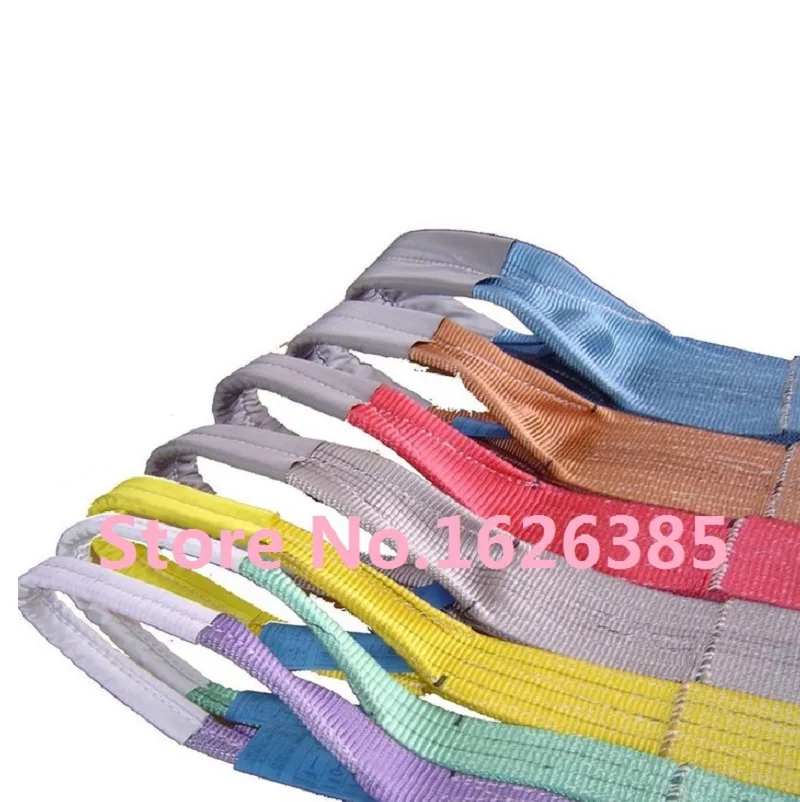 1T-4T 1M-8M 6:1 High tensile Eye-eye flat webbing sling industrial lifting sling polyester fiber strap