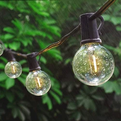 Outdoor Garland Lights G40 Dimmable LED Festoon Fairy Patio String Lights Wedding Terrace Camping Garden Party Decoration Lamps