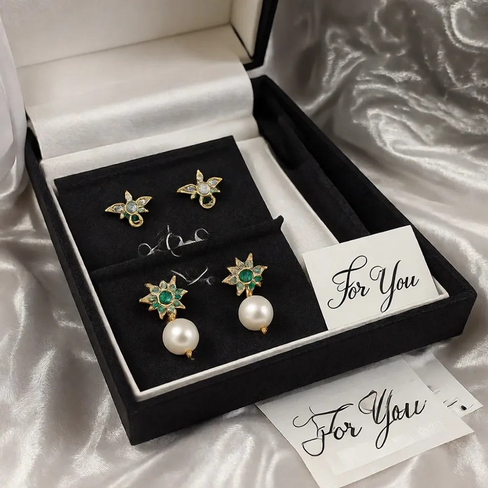 

Набор из 5 пар серег-гвоздиков и серег-кольцев из стерлингового серебра с позолотой 14 карат, с зелеными фианитами, маленькие, для хряща, штабелируемые, для женщин