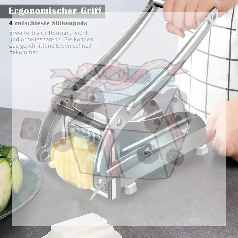 【CC】Stainless Steel Potato Cutter French Fry Chipper Vegetable Slicer Home Kitchen Tool For Carrot Cucumber