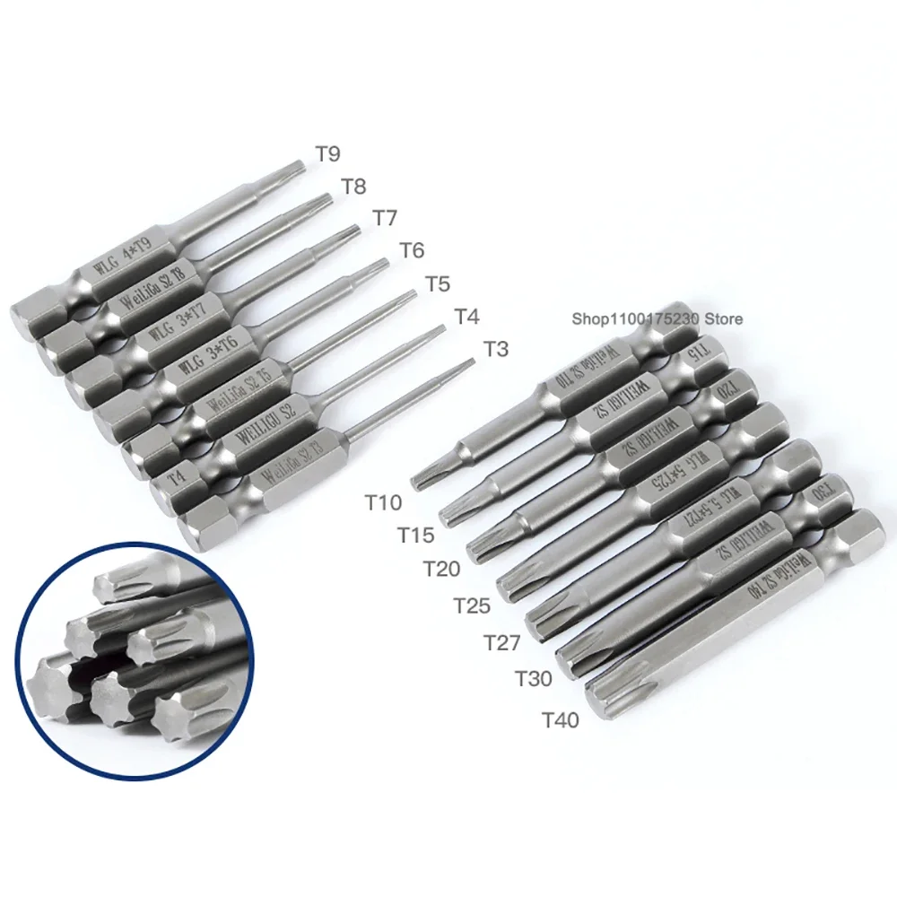 

Magnetic Solid Torx Bit Long 50mm-150mm Screwdriver Set For Electric Power Drill Screw Driver Hex Shank 6.35mm