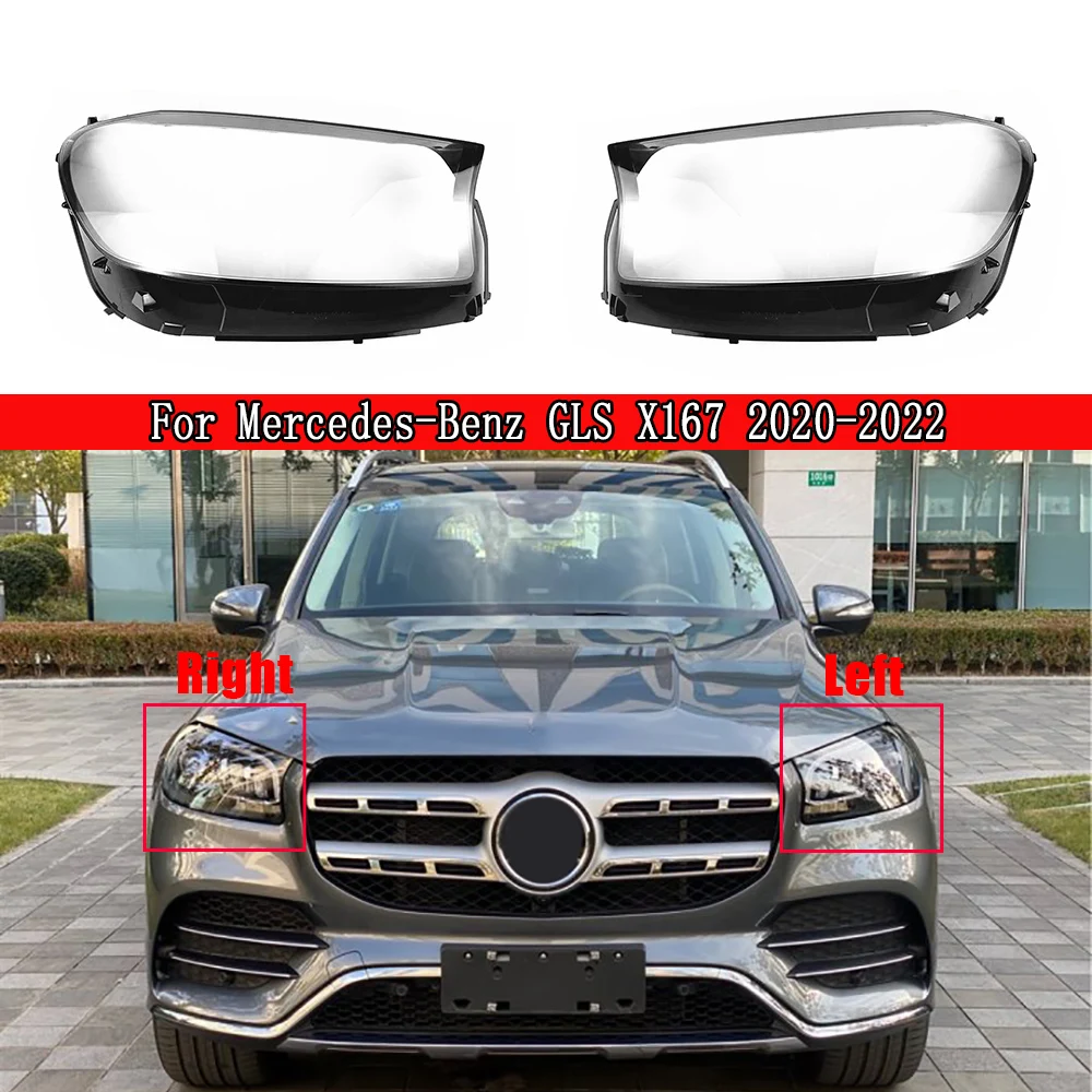 

Car Headlamp Cover For Mercedes-Benz GLS X167 2020 2021 2022 Headlight Shell Lampshade Plexiglass Replace Original Lens