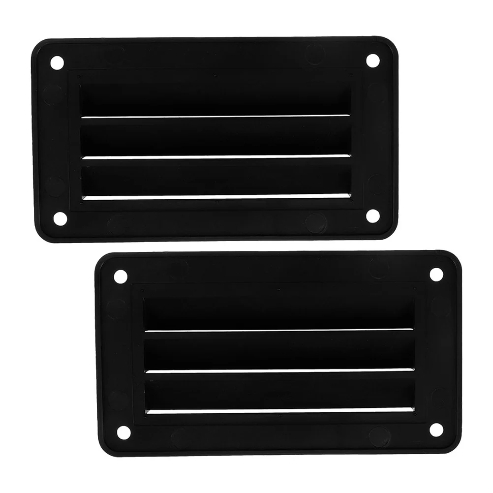 

2Pcs Marine Air Vent Louver Covers Rectangular Black Exhaust Ventilation Outlet for Boat Rv Yacht Camper Interior Air