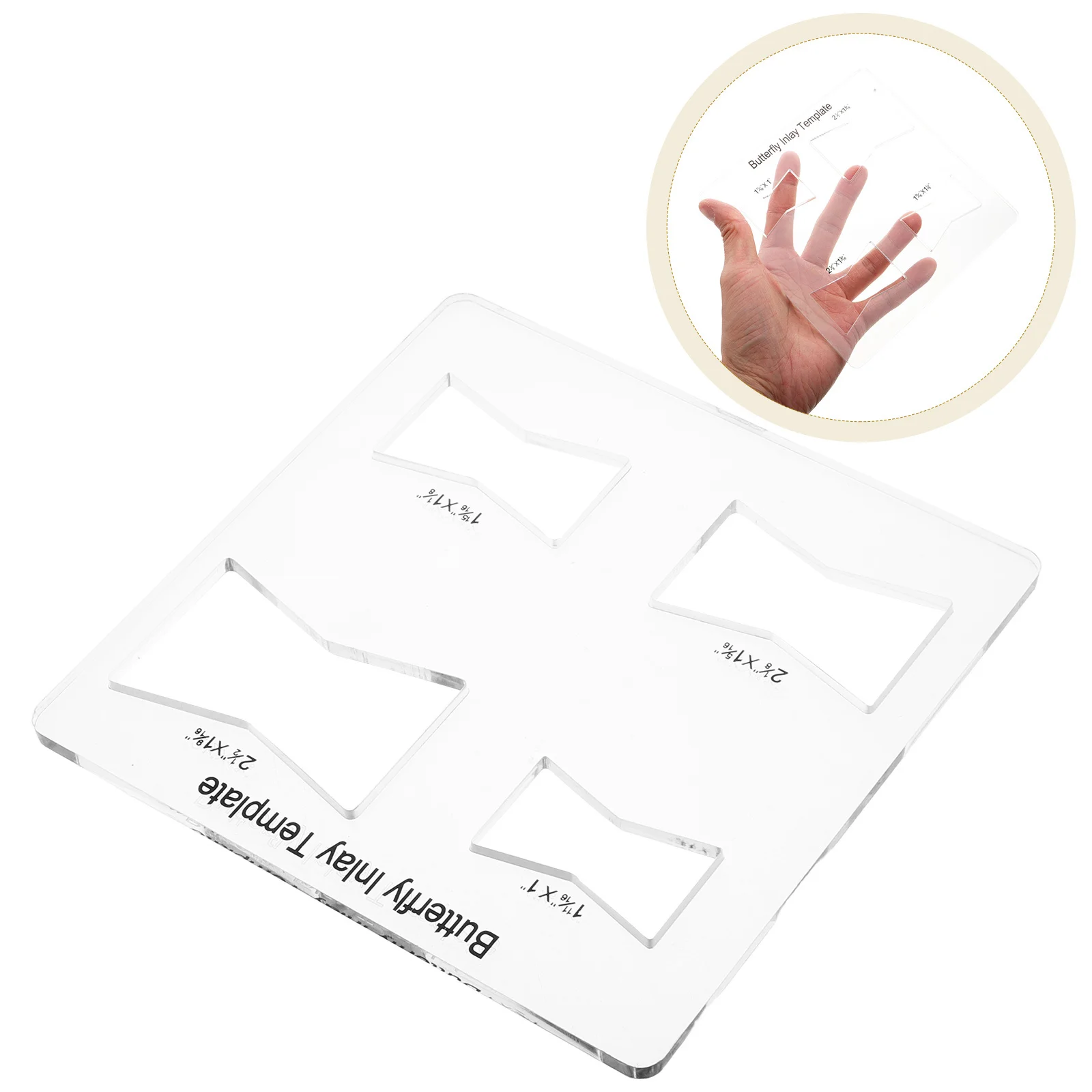 

Woodworking Tool Butterfly Inlay Template Router Jig Four-in-One Multifunctional Acrylic Router Templates for Woodworking Home