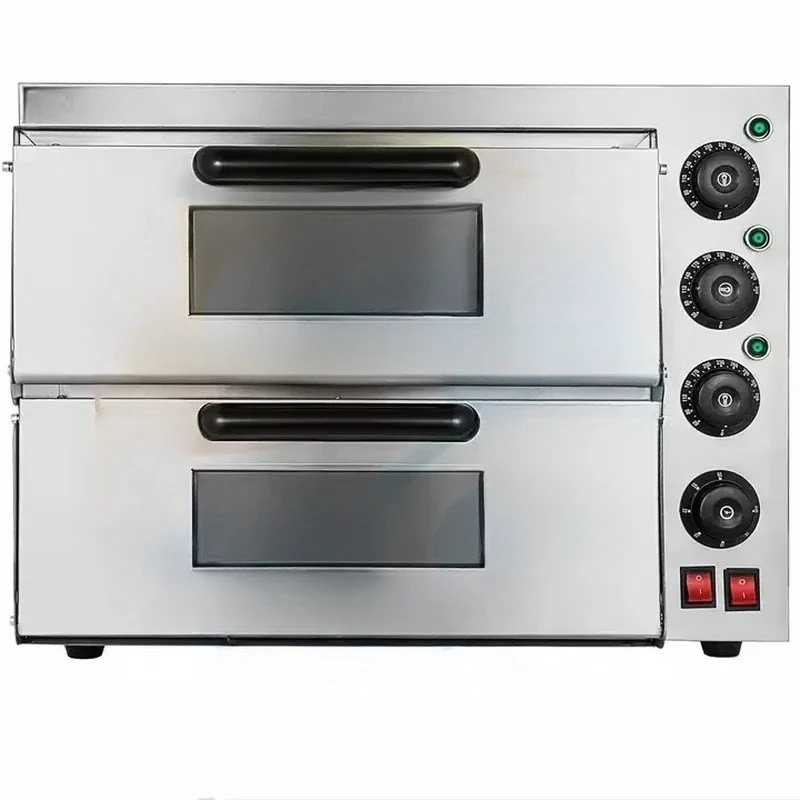 Double Deck Built-in Electric Pizza Oven Commercial Industrial Baking Stainless Steel