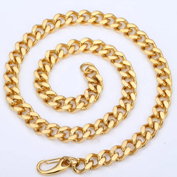 10mm Wide Fashion 316L Stainless Steel Gold/Silver Color Curb Cuban Chains Bracelet Or Necklace Men Women Jewelry 7