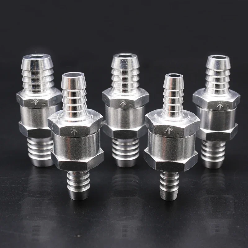 6/8/10/12/14/16mm One Way Aluminum Alloy Check Valve Automotive Marine Machinery Gasoline Diesel Fuel Line Oil Check Valve