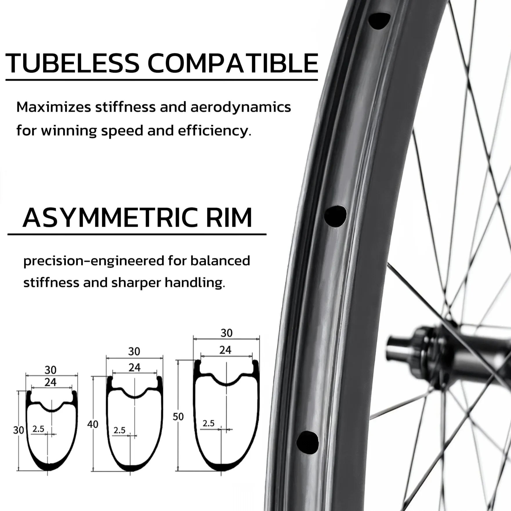 Carbon Wheelset 700c Ratchet System 36T Disc Brake Cyclocross Wheels Center Lock 30/40/50mm Wheels for Cycling Gravel Bike