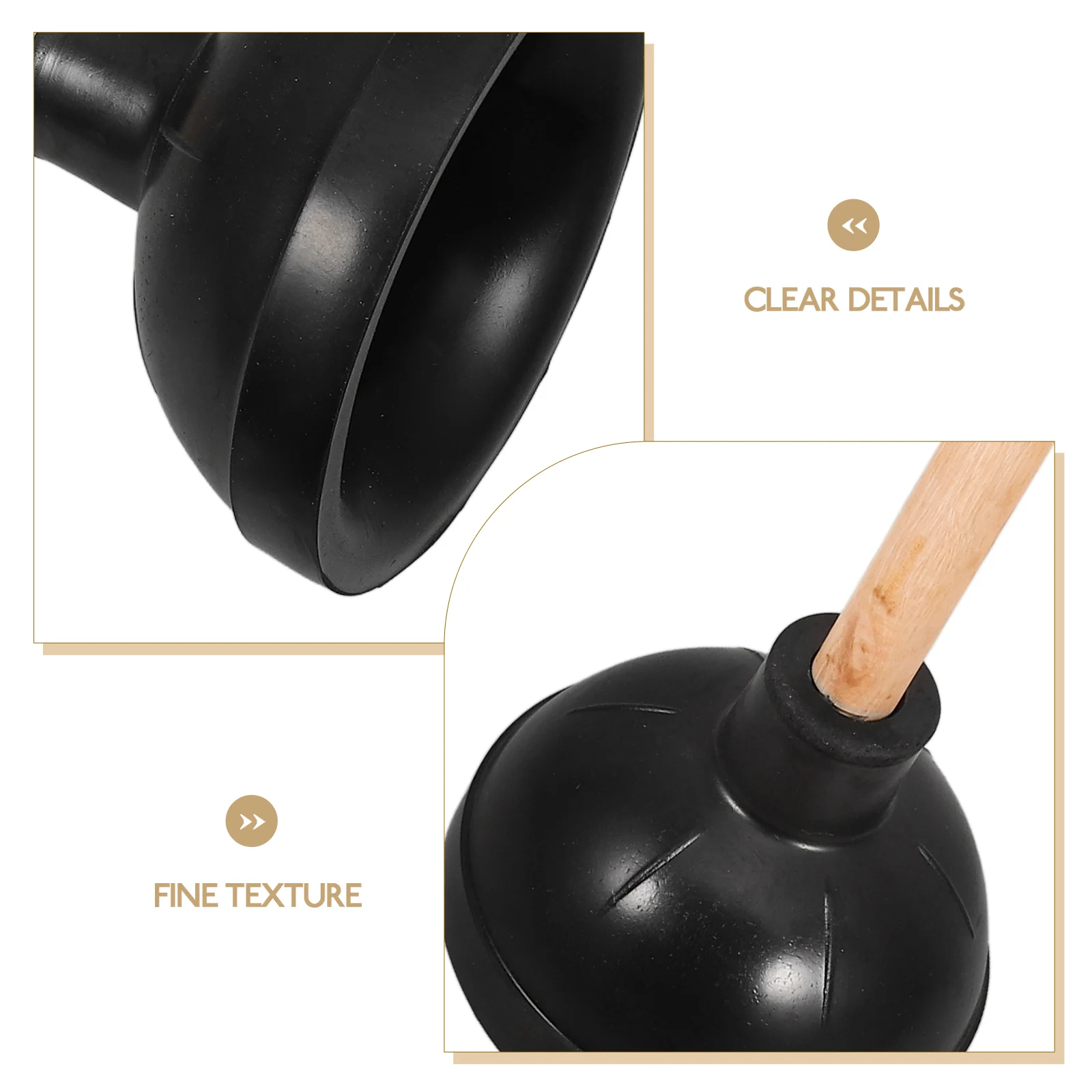 

Rubber Toilet Suction Bathroom Anti Clogging Plunger Brush Wood Shower Heavy Duty Plungers for