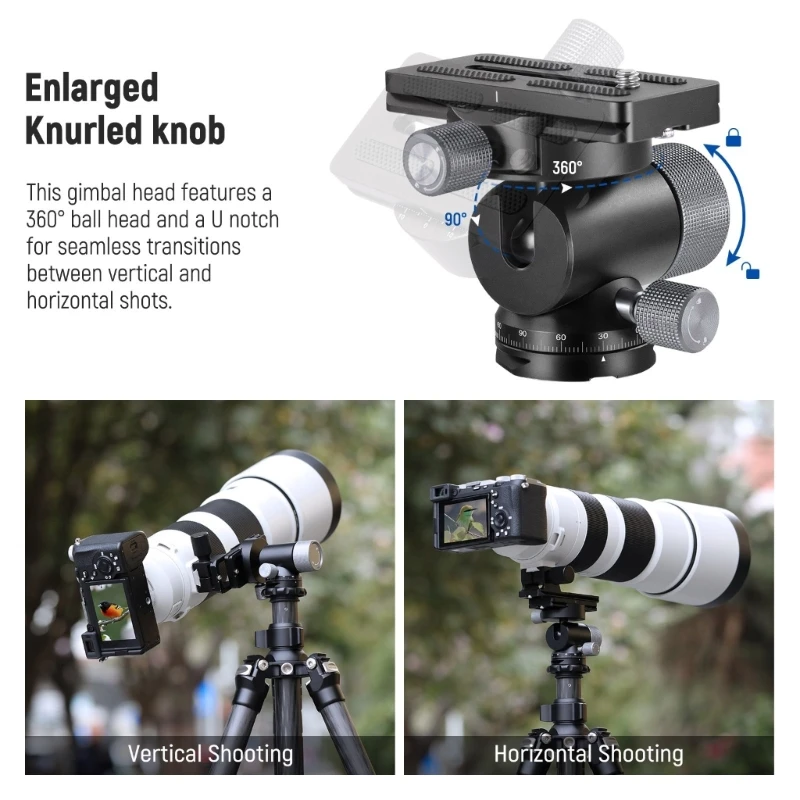 حامل ثلاثي القوائم من الألومنيوم برأس أحادي القوائم خفيف الوزن لمراقبة الطيور