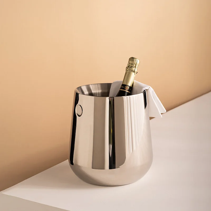 Stainless steel ice bucket bar wine frame high value champagne bucket ornament