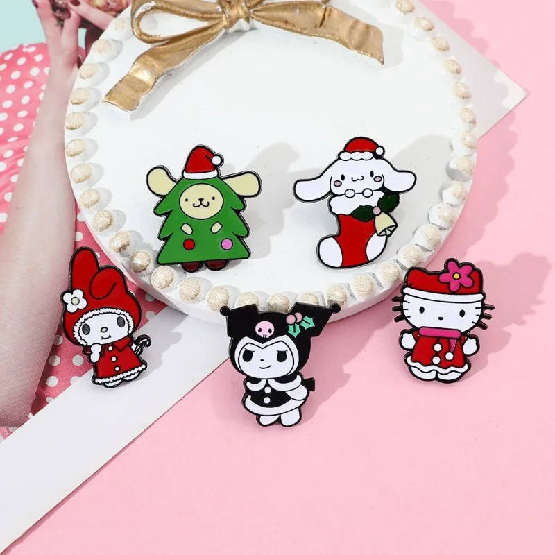 Sanrio cinnamoroll kuromi pompompurin personalized creative cartoon sweet and cute badge brooch Christmas gift for best friends