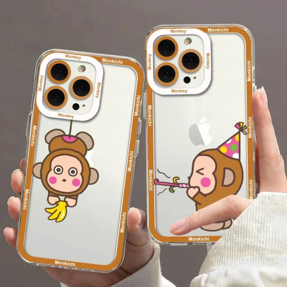 Sanrio M-Monkichi Monkey Phone Case For IPhone 11 12 13 Mini Pro Max 14 Pro Max Case Shell