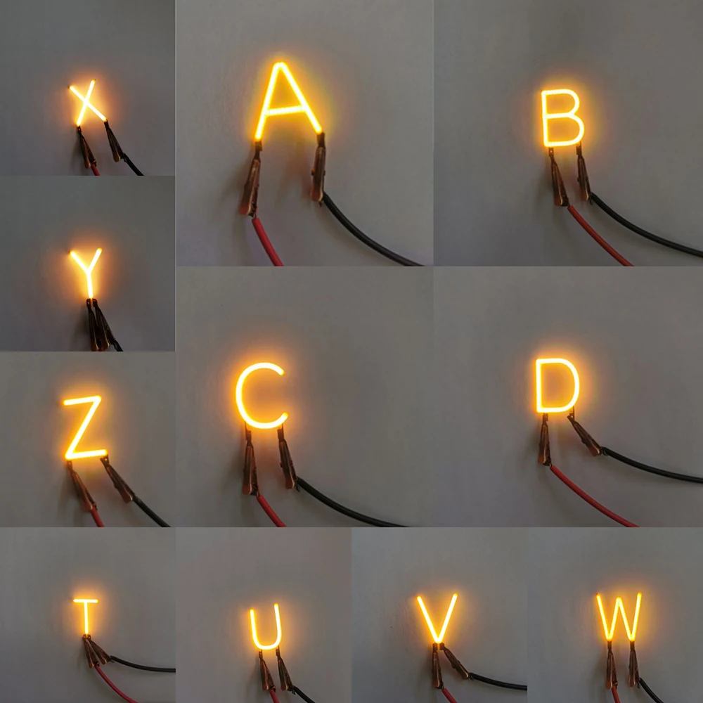 لتقوم بها بنفسك A-Z 0-9 COB LED خيوط الأبجدية رقم الرسالة 3 فولت رموز مرنة مخصصة خمر اديسون نمط علامات لمبة أجزاء المصباح #5
