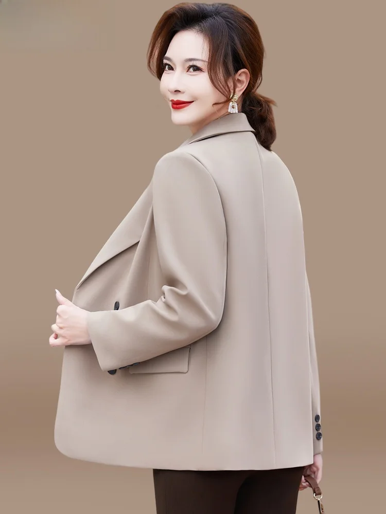 

Sli Casual Women's Suit Jaet Spring Faion Small Size Mom Middle Aged And ly Spring Autumn Top ort Western Sle