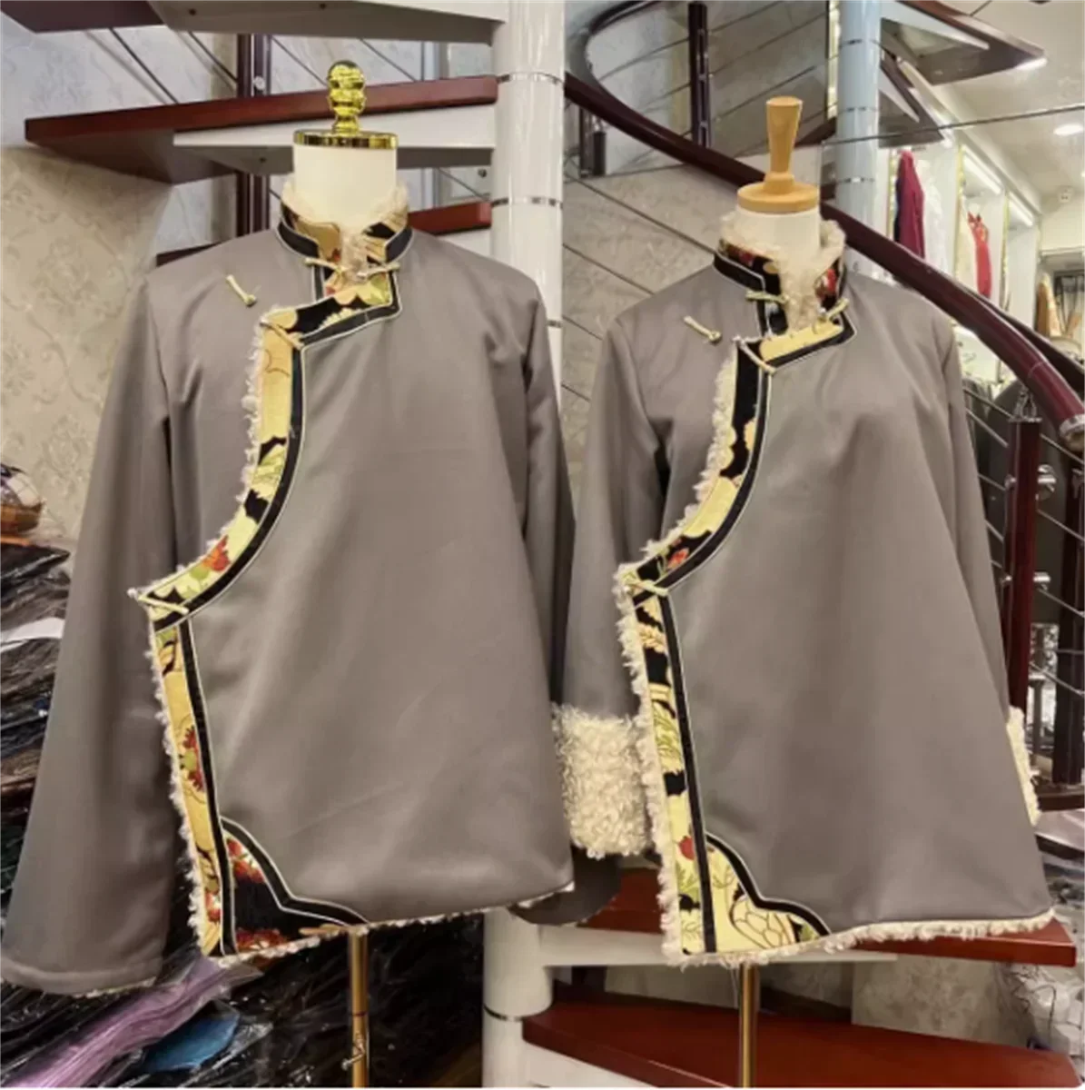 Xizang estilo étnico Otoño e Invierno chaqueta térmica tibetana gruesa para mujer