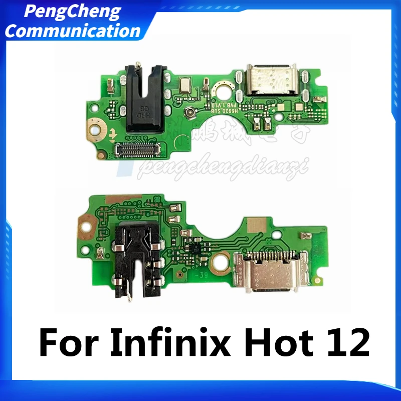 

10pcs For Infinix Hot12 with ic Charging board Charging flex Charger flex mobile phone Parts Flex Cable