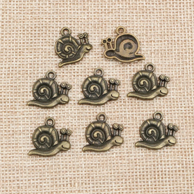 15pcs 18x15mm Antique Tibetan Silver Plated Bronze Snails Handmade Charms Pendant:DIY for bracelet necklace