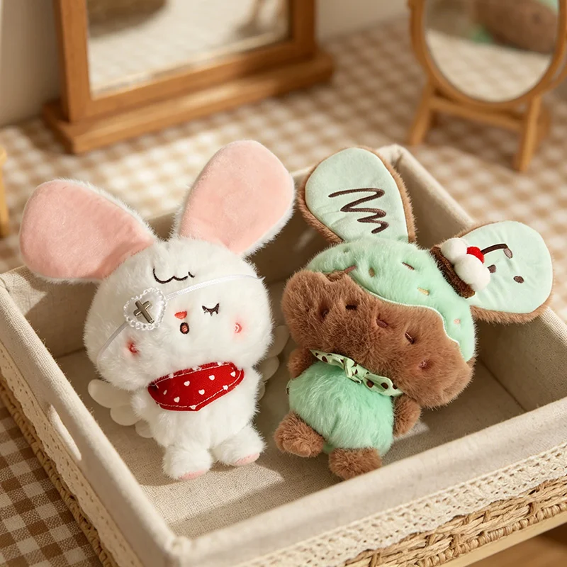 Five Types Greedy Rabbit Plush Toys Creative Cartoon Anime Figure Doll Accompany Peripheral Kids Girls Pendants Birthday Gifts