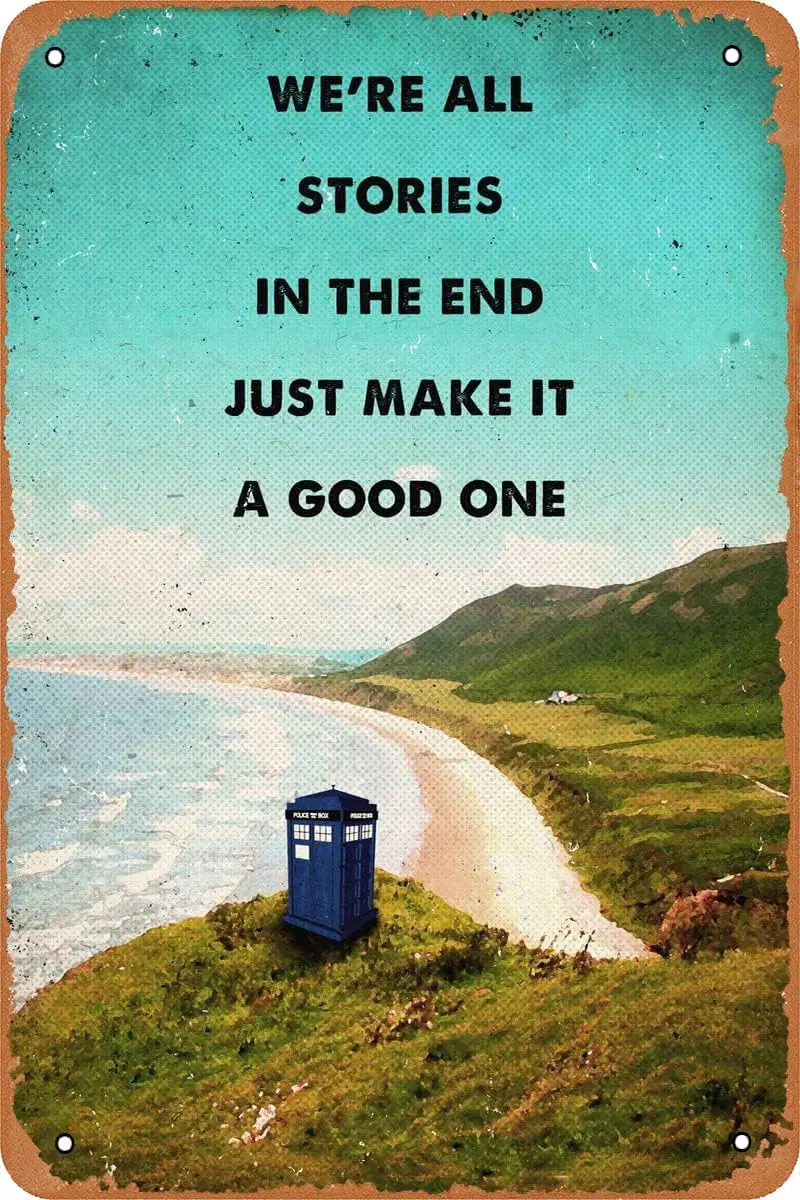 DOCTOR WHO TARDIS TV Movie Poster, logo retro de estaño, letrero de metal de apariencia retro, adecuado para cafés, bares, cuevas de hombres, garajes,