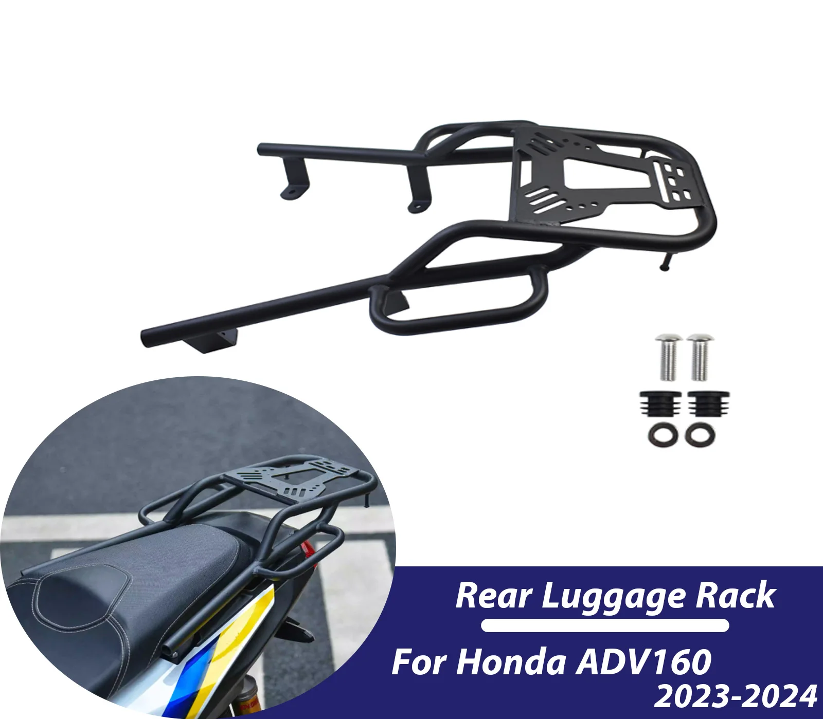 

For Honda ADV160 2024 2023 ADV-160 Motorcycle Steel Rear Seat Rack Bracket Luggage Carrier Cargo Shelf Support Accessories
