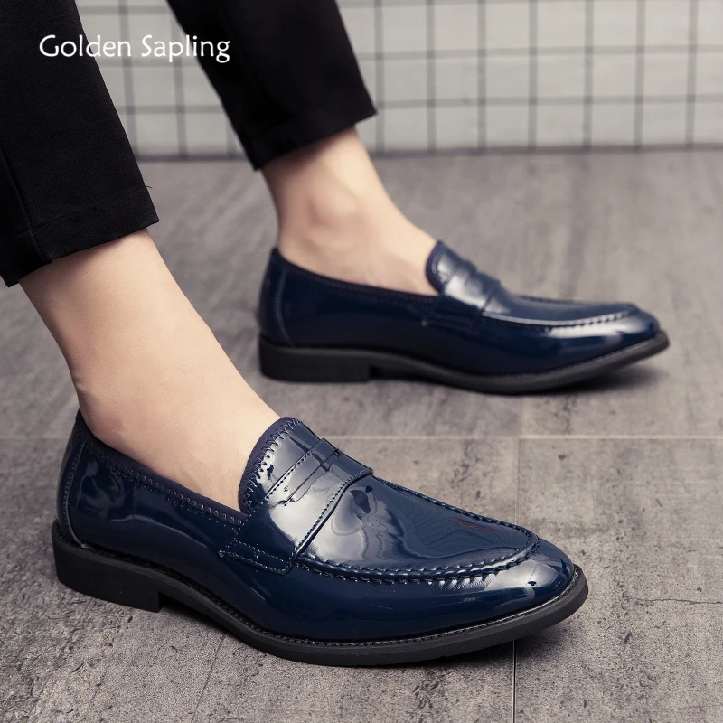 Golden Sapling Wedding Shoes Men Formal Flats Casual Business Shoe Comfortable Loafers Men's Dress Footwear Leisure Party Flat