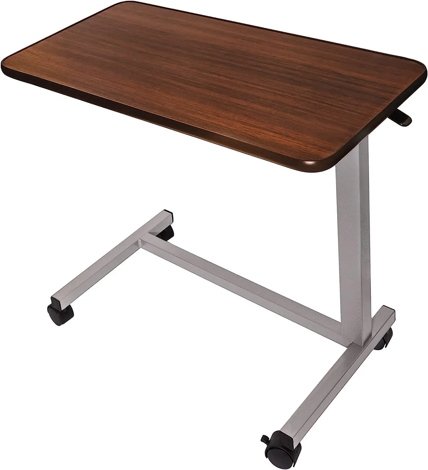 

Pneumatic Adjustable Overbed Table with Wheels for Hospital and Home Use, Height 29.5"-40.5"