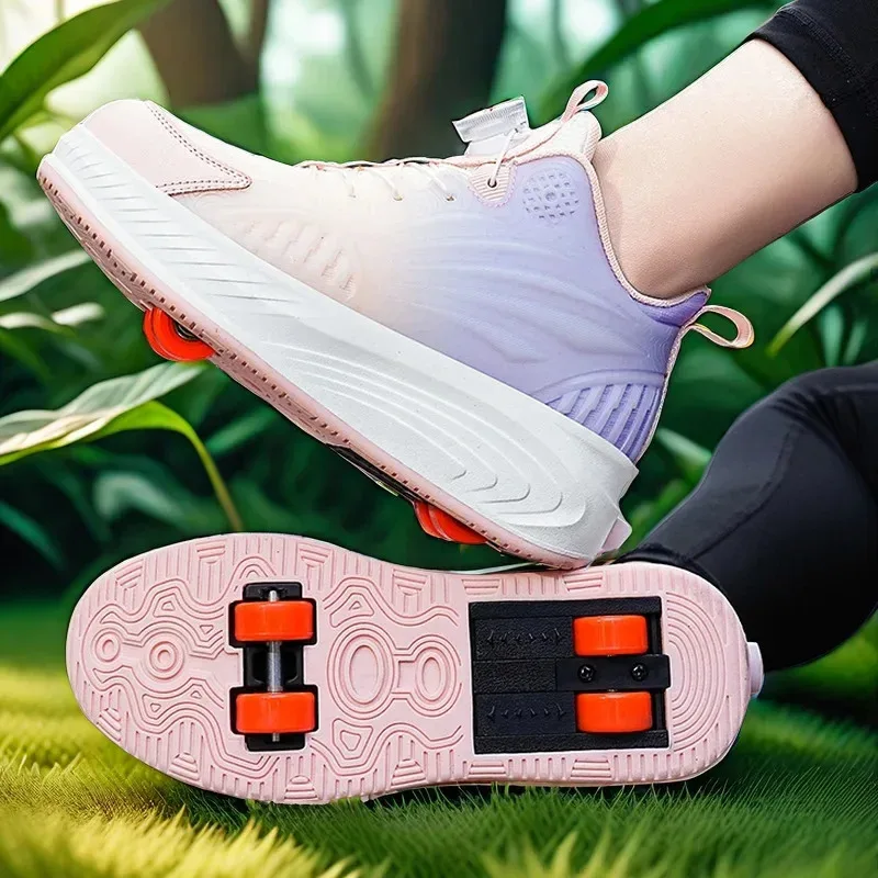 Firelit For Apple Roller Skates Automatic Invisible Wheel Sliders With Wheels Student Roller Skates Single Row Wheeled Footwear