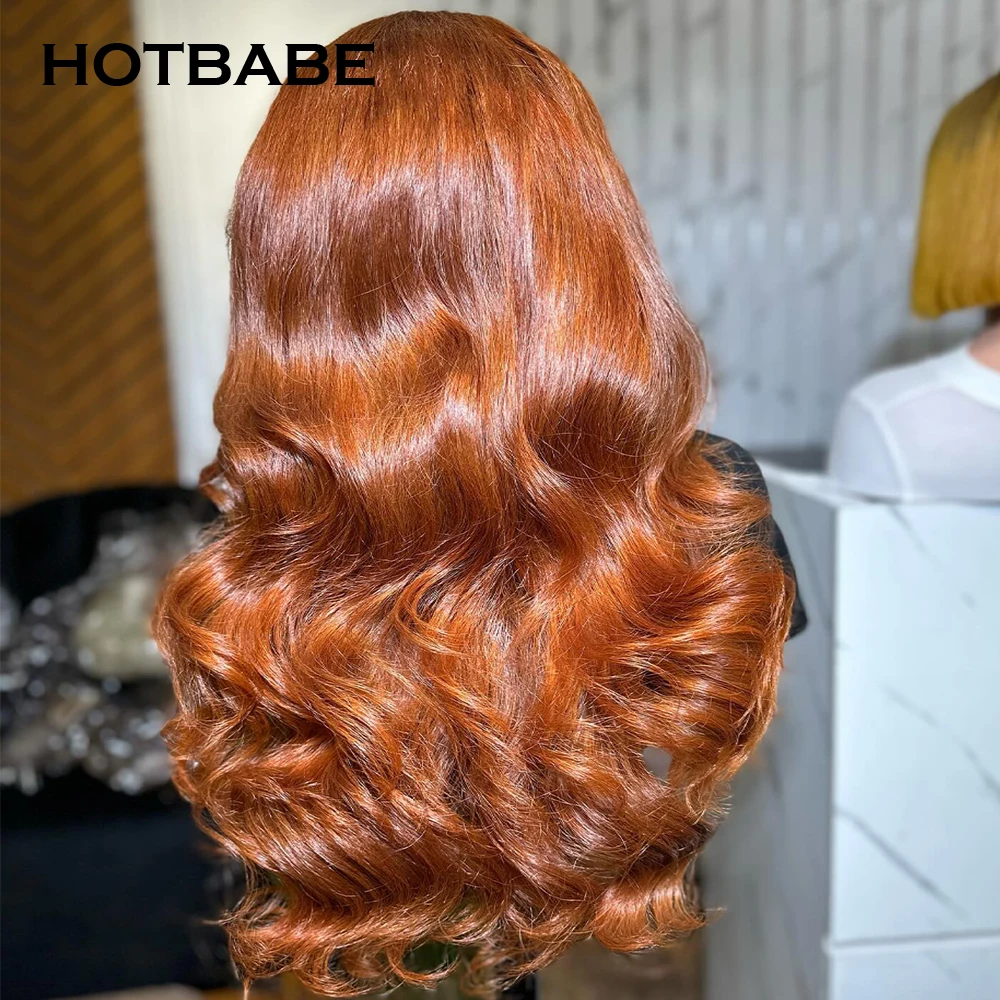 Ginger Color Lace Front Human Hair Wig 400 Density Body Wave 13x6 HD Lace Frontal Wig High Density Brazilian Preplucked Lace Wig