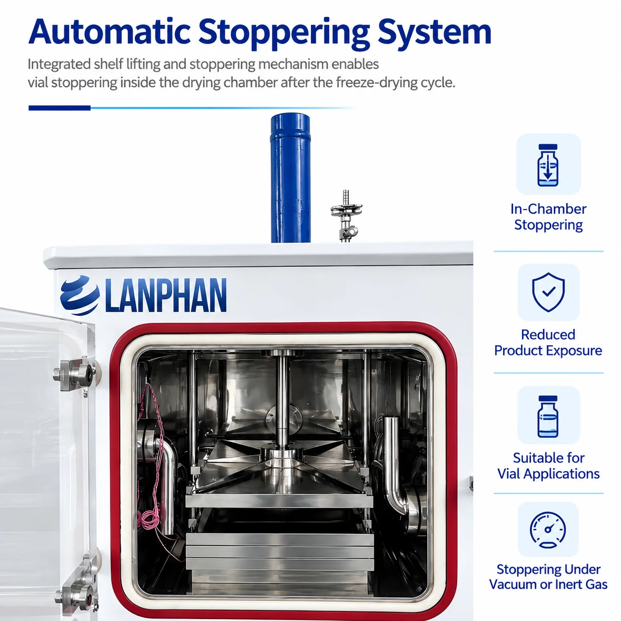 PLC Controlled Pilot Freeze Dryer Leak Proof Lyophilizer Automatic Stoppering for Sealed Raw Material Drying