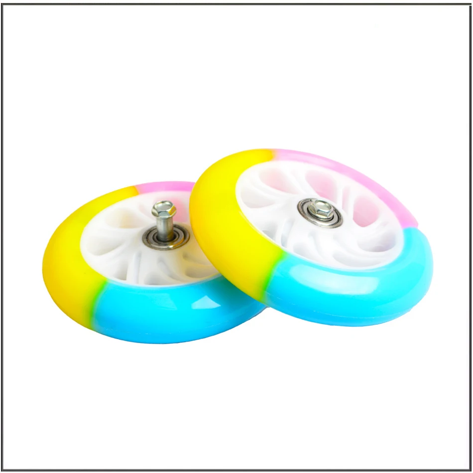 Colorful Flashing Silent Wheels With Bearings for children's toy cars scooter accessories Roller Coaster Encapsulation Wheels