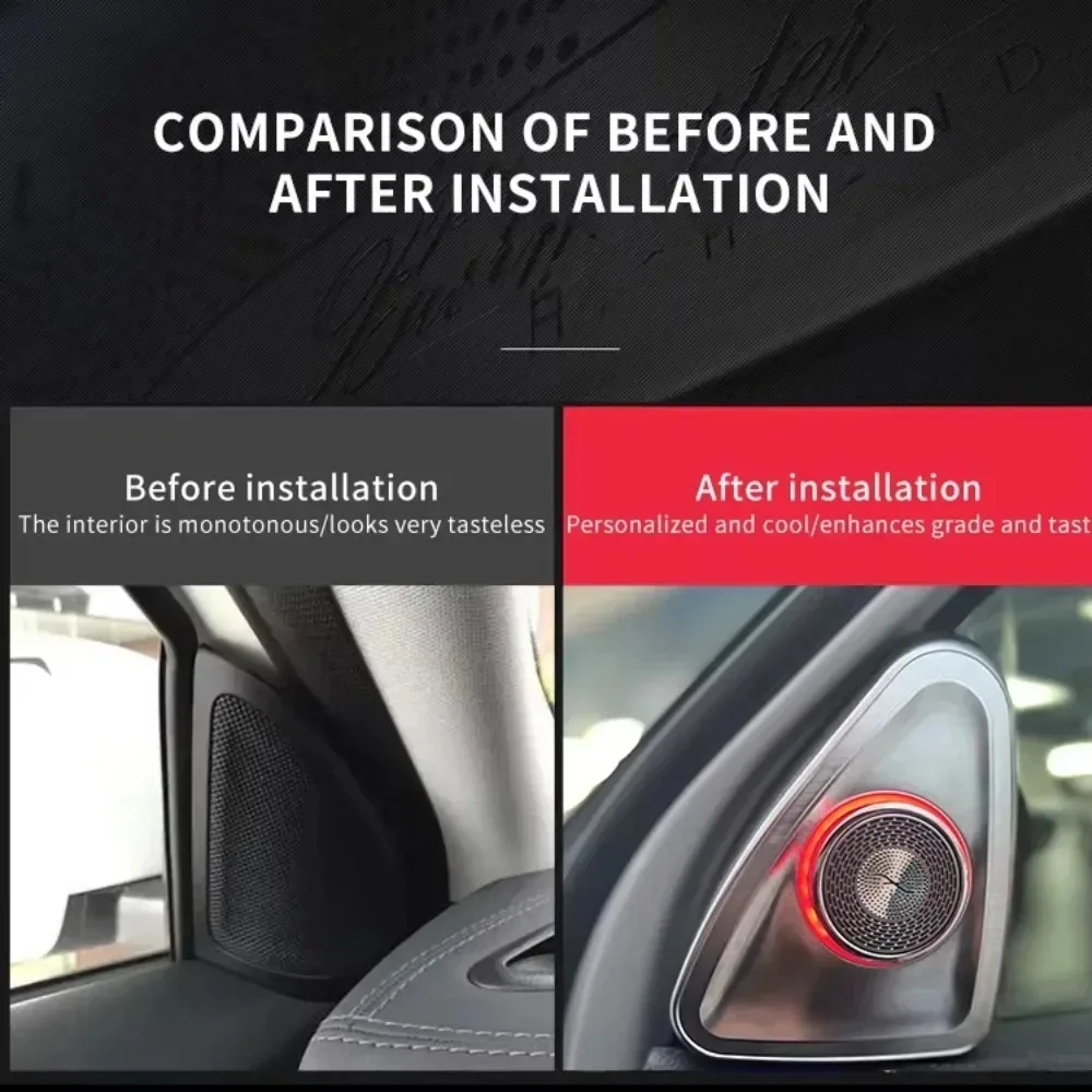 For Mercedes New GLA/GLB-class W247 4D Tweeter Speaker 64 Color Atmosphere Lighting 4D Rotating Tweeter Ambient Light