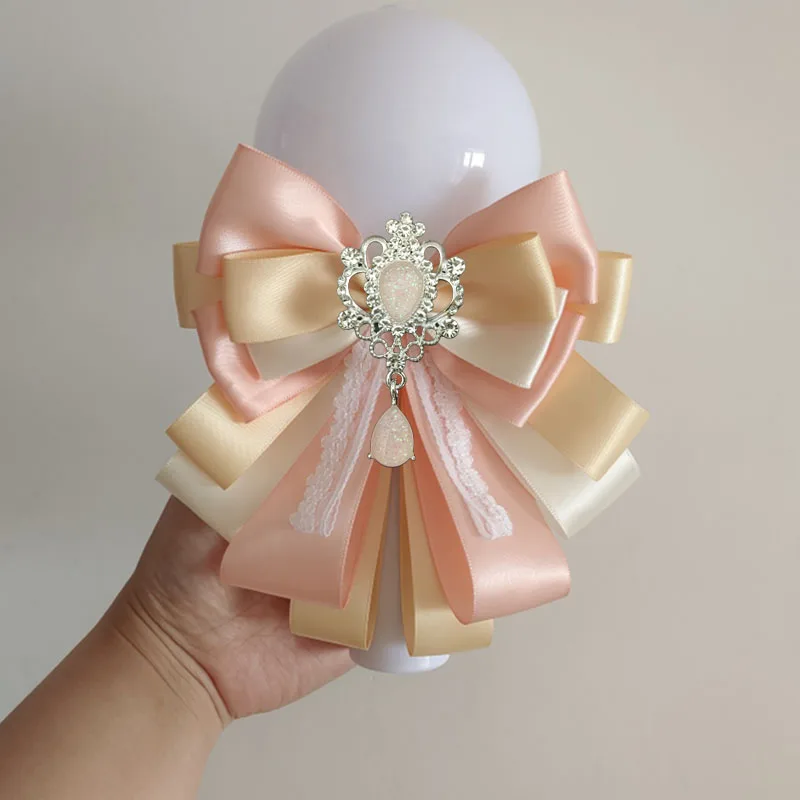 

Lolita Handmade Ribbon Bow Tie Brooch Anime Concert Response Stick Bowkont Hand Lamp Shirt Collar Flowers Accessories Gifts