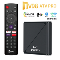 TV98 ATV Pro TV Box Android 14 Allwinner H313 Quad Core 8K 5G 2.4G Dual Wifi BT5.0 Voice Remote 2GB 16GB IPTV Smart Set Top Box