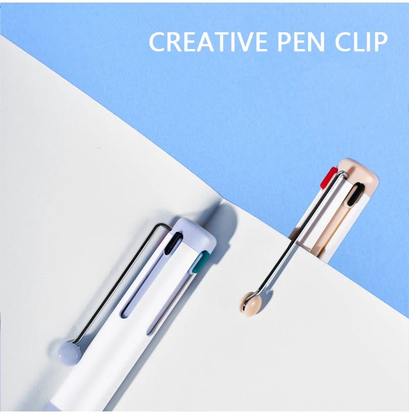 Kreativer 4-in-1-Mehrfarben-Gelstift, 0,5 mm feine Spitze, schnell trocknend, glattes Schreiben, farbige Stifte für Notizen und Lernpapier – Detail 7