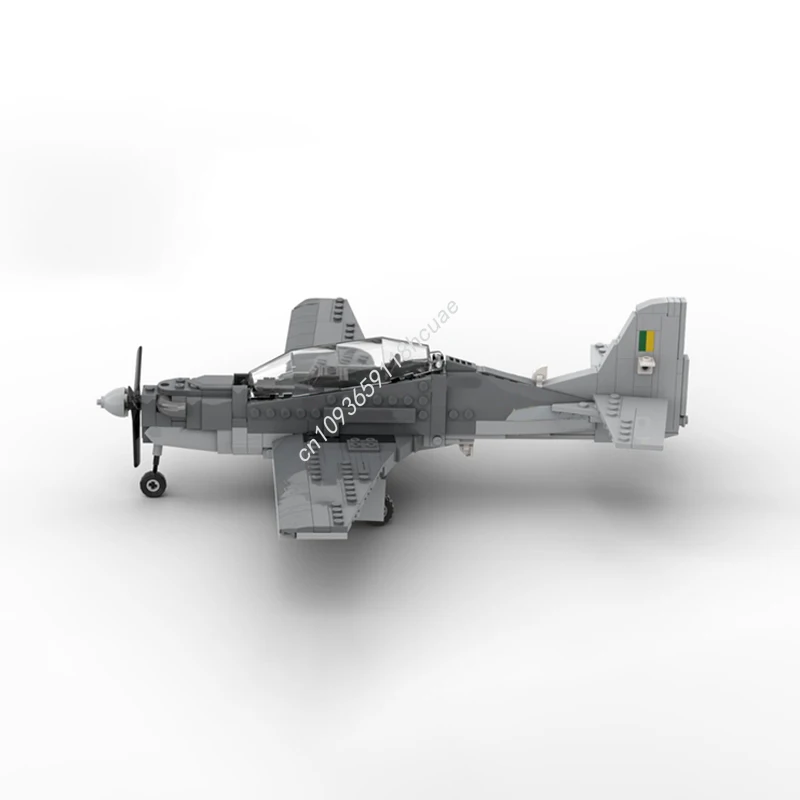 

387 деталей MOC Военная серия: Модель самолета Embraer EMB-312/T-27 Tucano, конструктор, креативные игрушки, подарок для детей, DIY