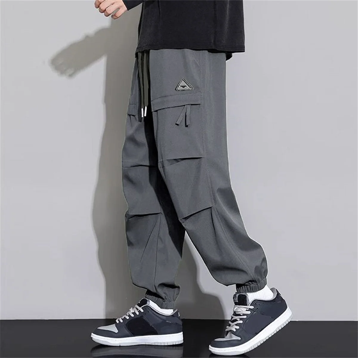 

Summer thin edition Men's Pants Fashion Trends Versatile Classic Drawstring Elastic Waist Jogging Stretch Casual Trousers Male