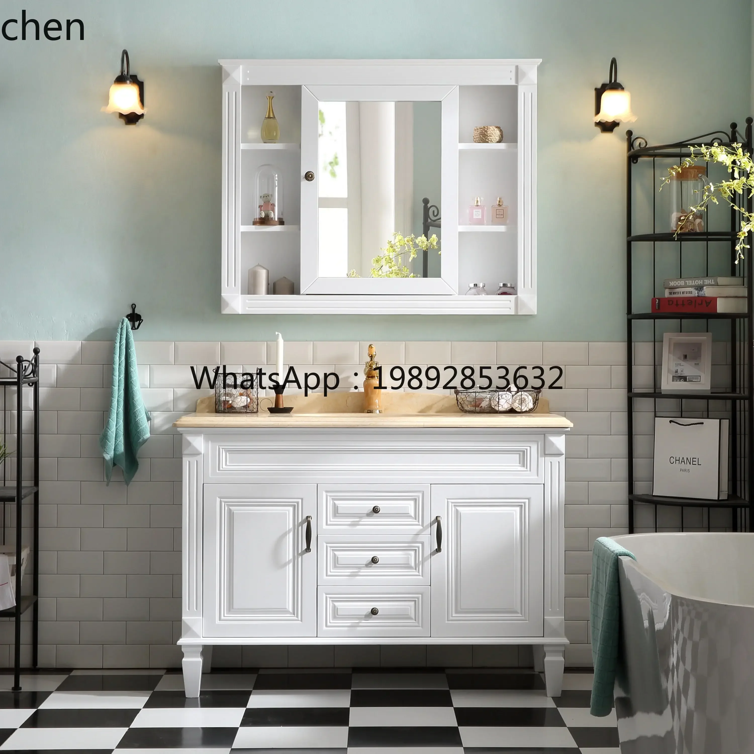oak bathroom cabinet combination floor-to-ceiling wash basin cabinet washstand toilet ceramic