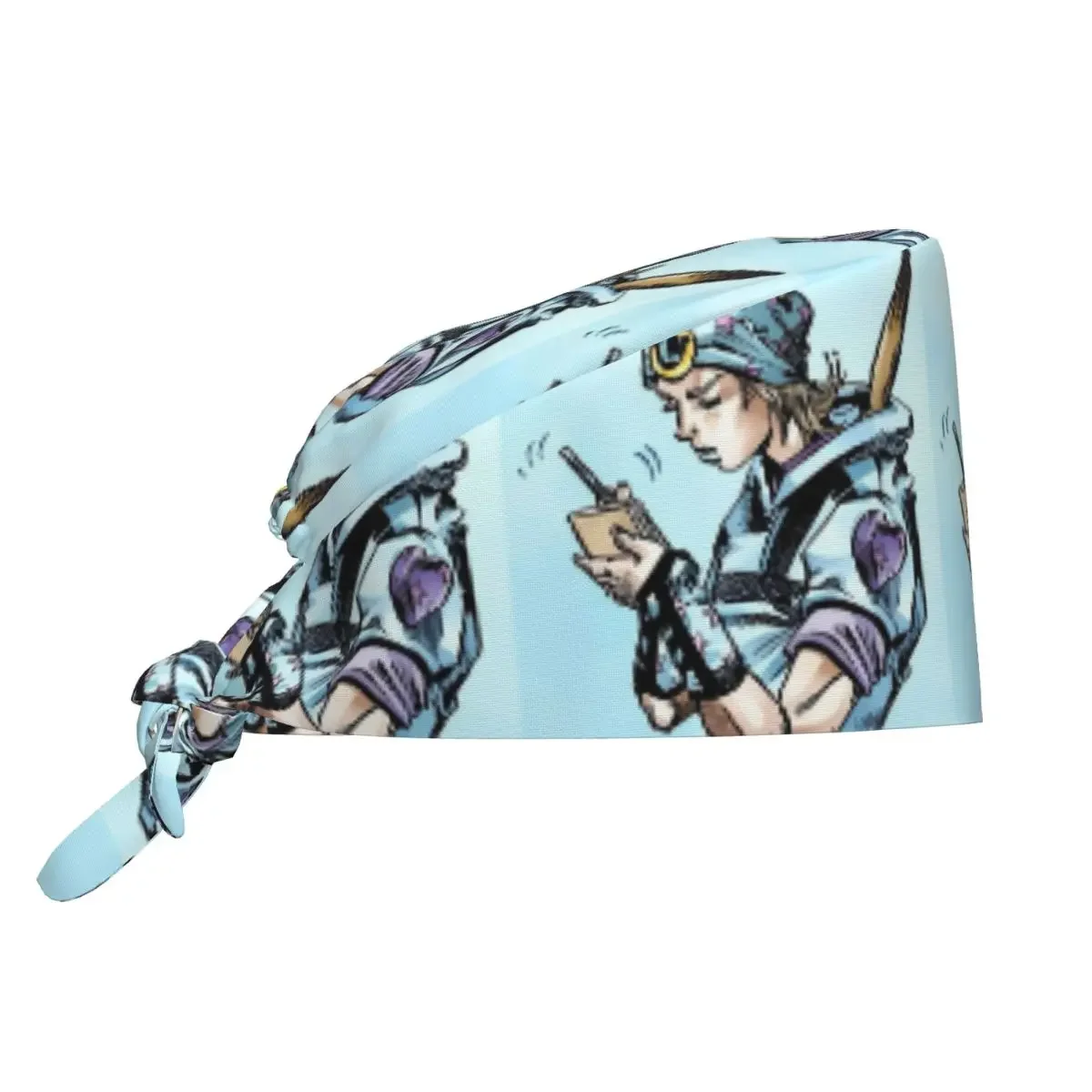 Anime Johnny Joestar JoJo's Bizarre Adventure Scrub Hat Doctor Working Surgical Cap Unisex Adjustable Nursing Caps for Dentist