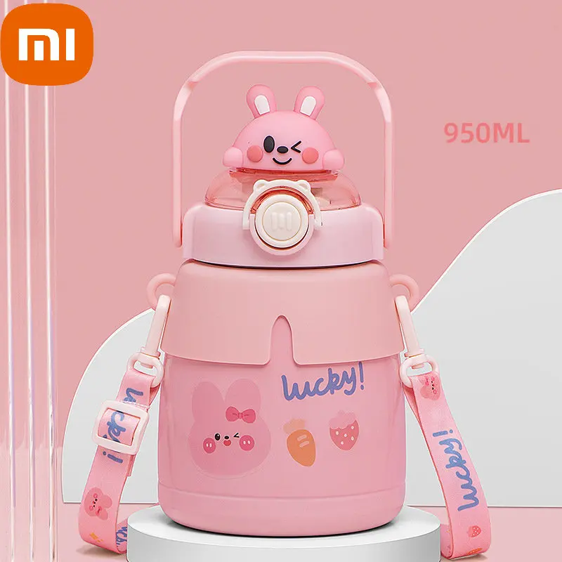 Xiaomi Thermos Water Bottle Cup Double Drink Big Belly Cup Large Capacity Heat Preservation Cup Straw Children Water Bottle