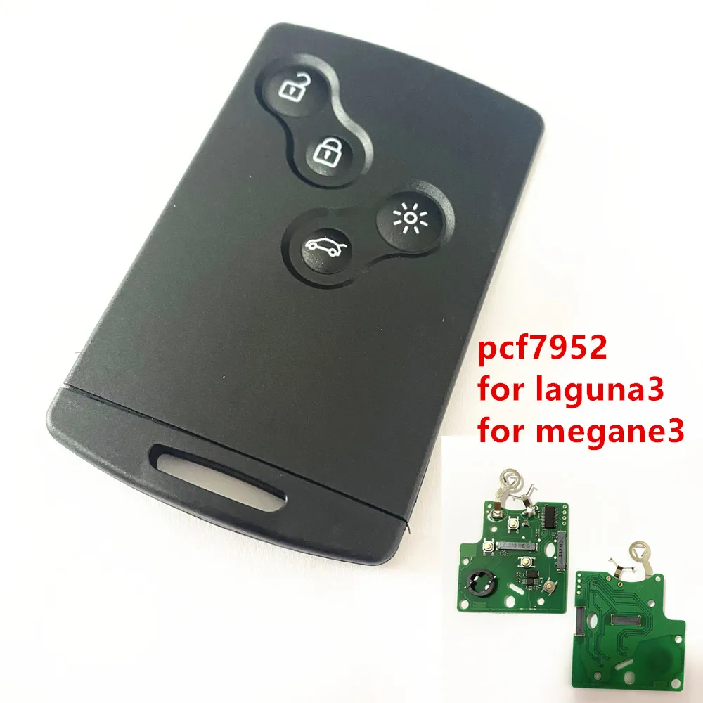 5PCS/LOT 4 Button Remote Key Card 433MHz ID46-PCF7952 Keyless Entry for Renault Megane 3 Laguna 3 Scenic