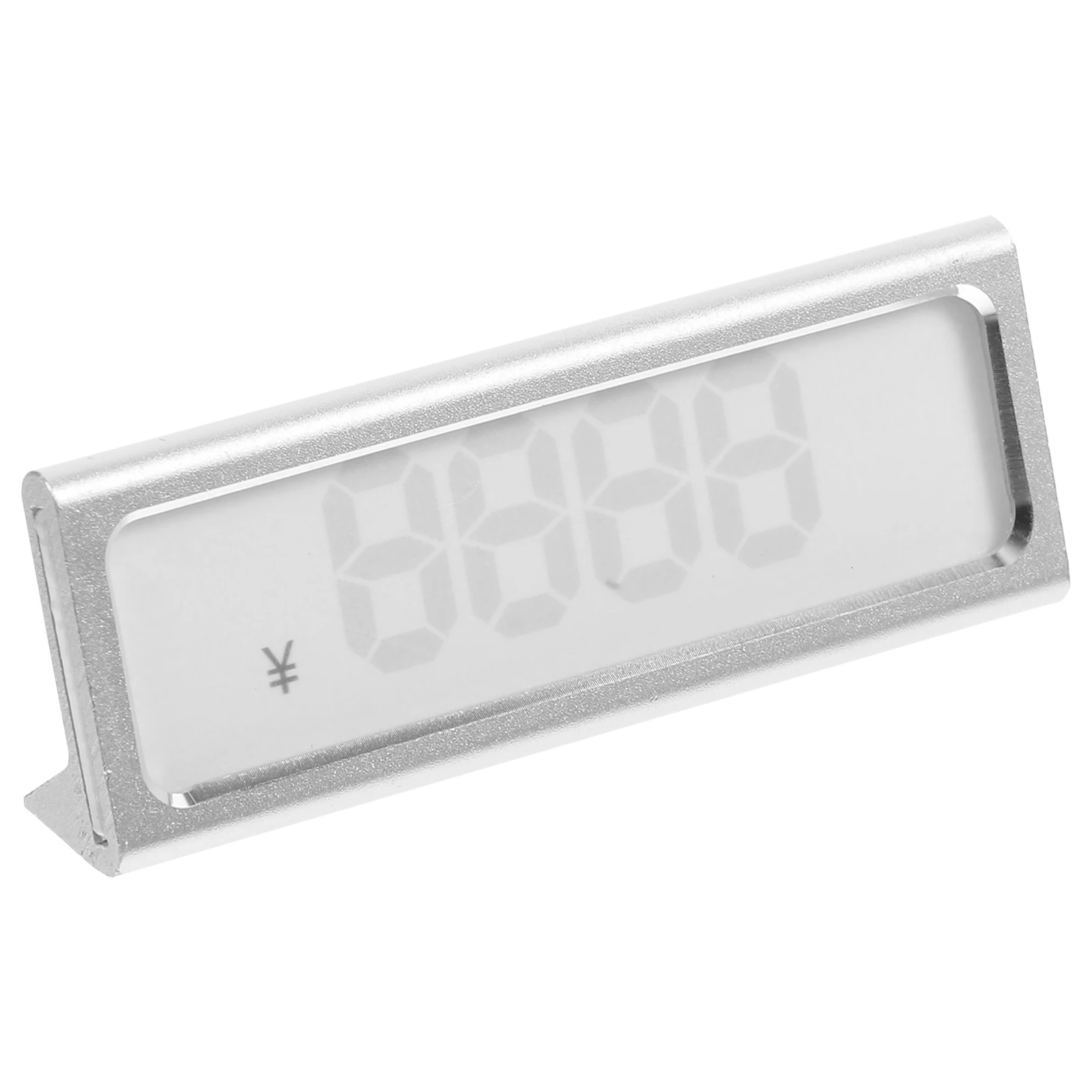 

Price Tag Holder Silver Aluminum Alloy Desktop Display Rack Sign for Cake Shop Jewelry Store Slanted Label Holder