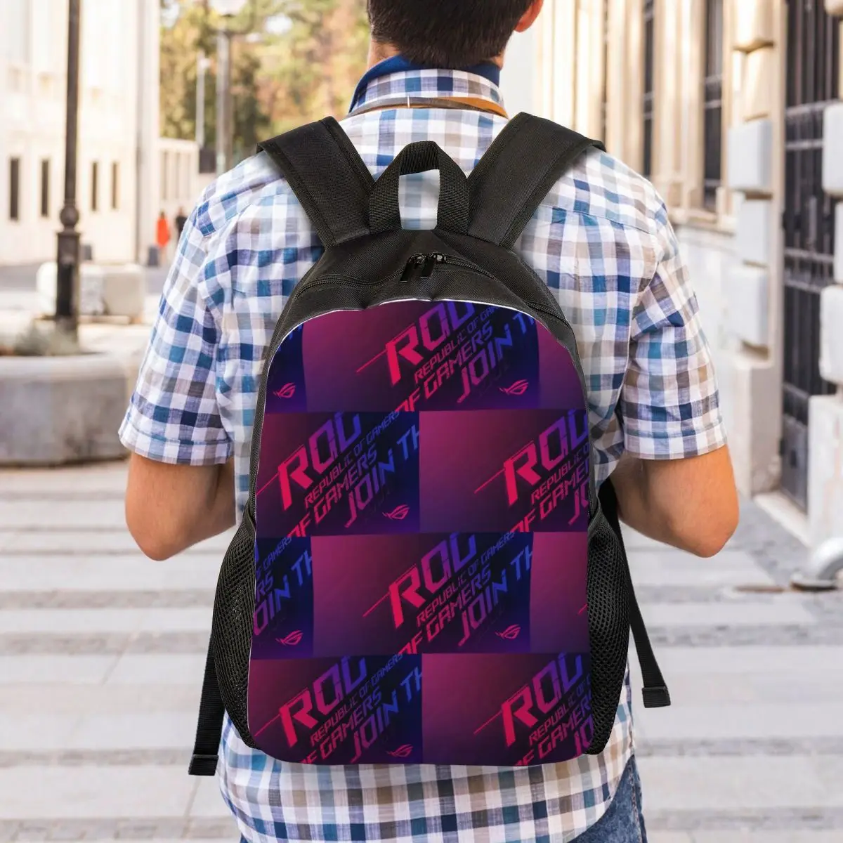 Join The Republic Of Gamers Rog Asu Backpack Student Boys Girls BookBag School Bag Laptop Shoulder Bags