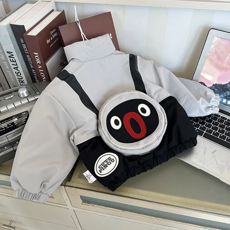 

Toddler Boy Jacket Winter 2025 Thick Warm Windproof Kids Baby Boy Outerwear Coat Cartoon Printed Casual Teenager 1-6Y Boy Jacket