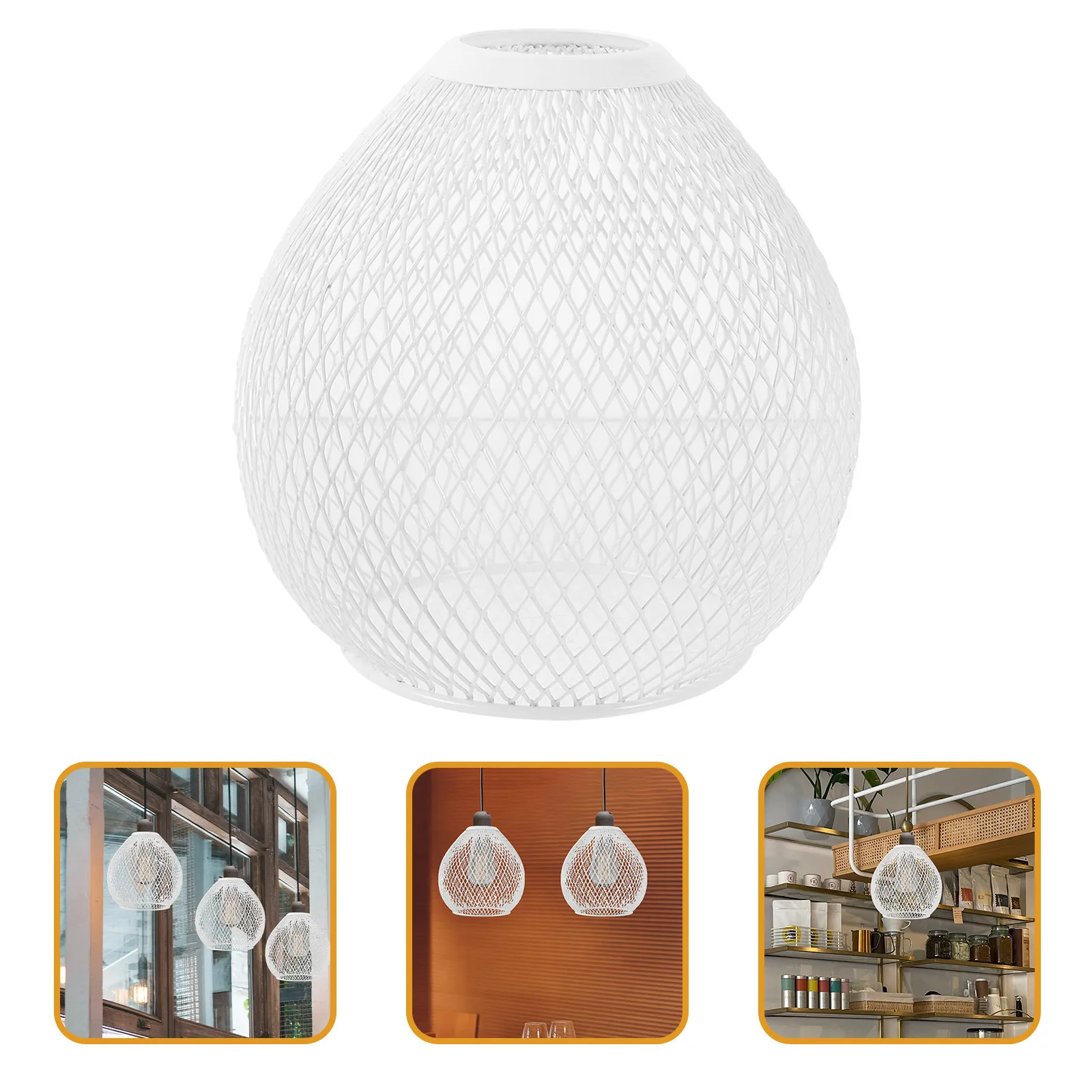 

Shape Hollow Out Metal Mesh Lamp Shade Wire Cage Light Cover Pendant Lamp Shade Vintage Decorative Lighting