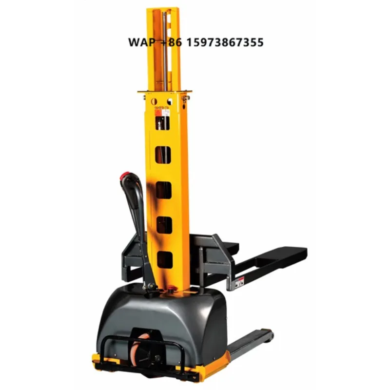 CJLIFT High Quality 300kg Mini Semi Electric Forklift Portable Self-Loading Lifting Stacker for Restaurant Industries