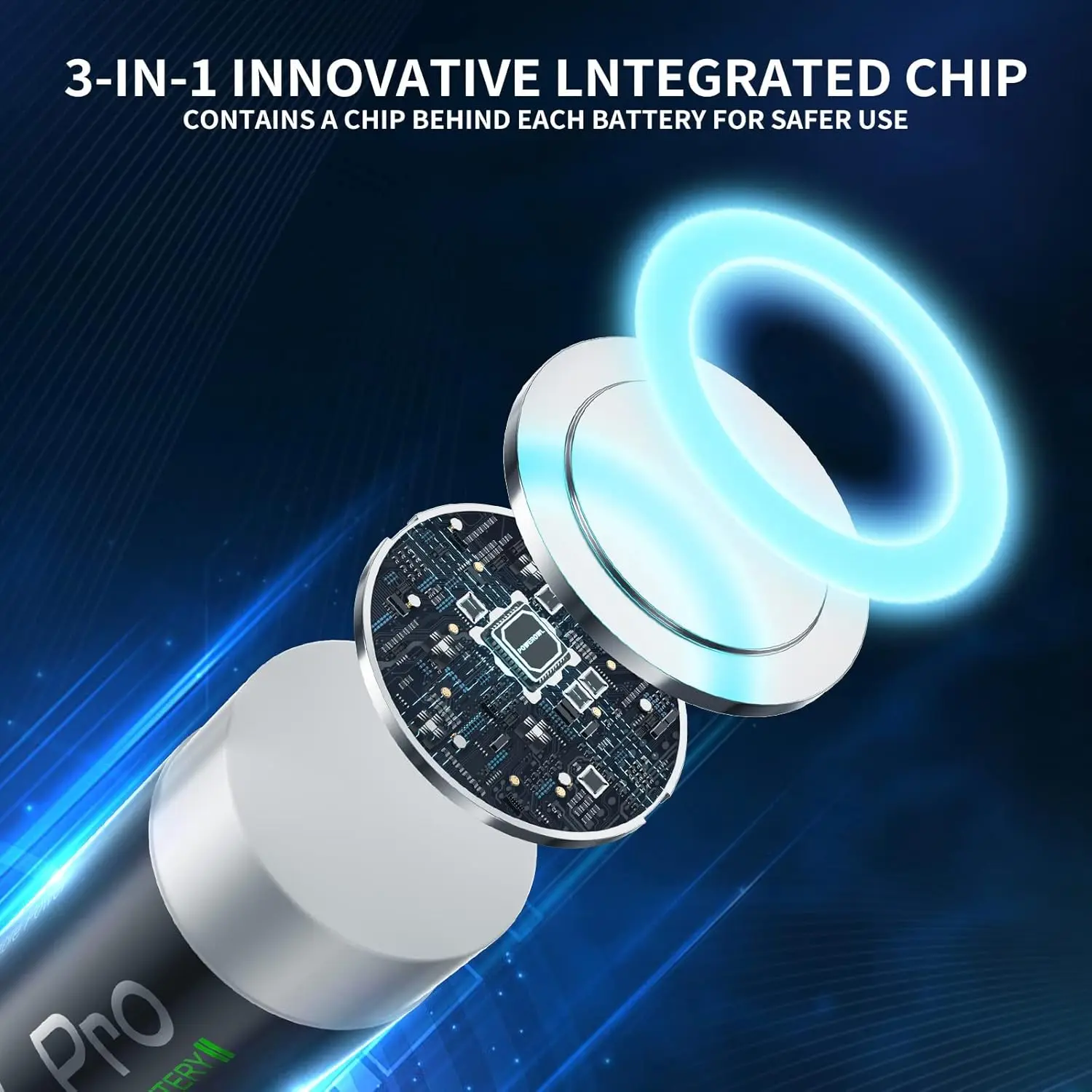 بطاريات ليثيوم AA قابلة لإعادة الشحن مع شاحن، بطارية مزدوجة 3600 ميجاوات في الساعة 1.5 فولت - 8 عبوات