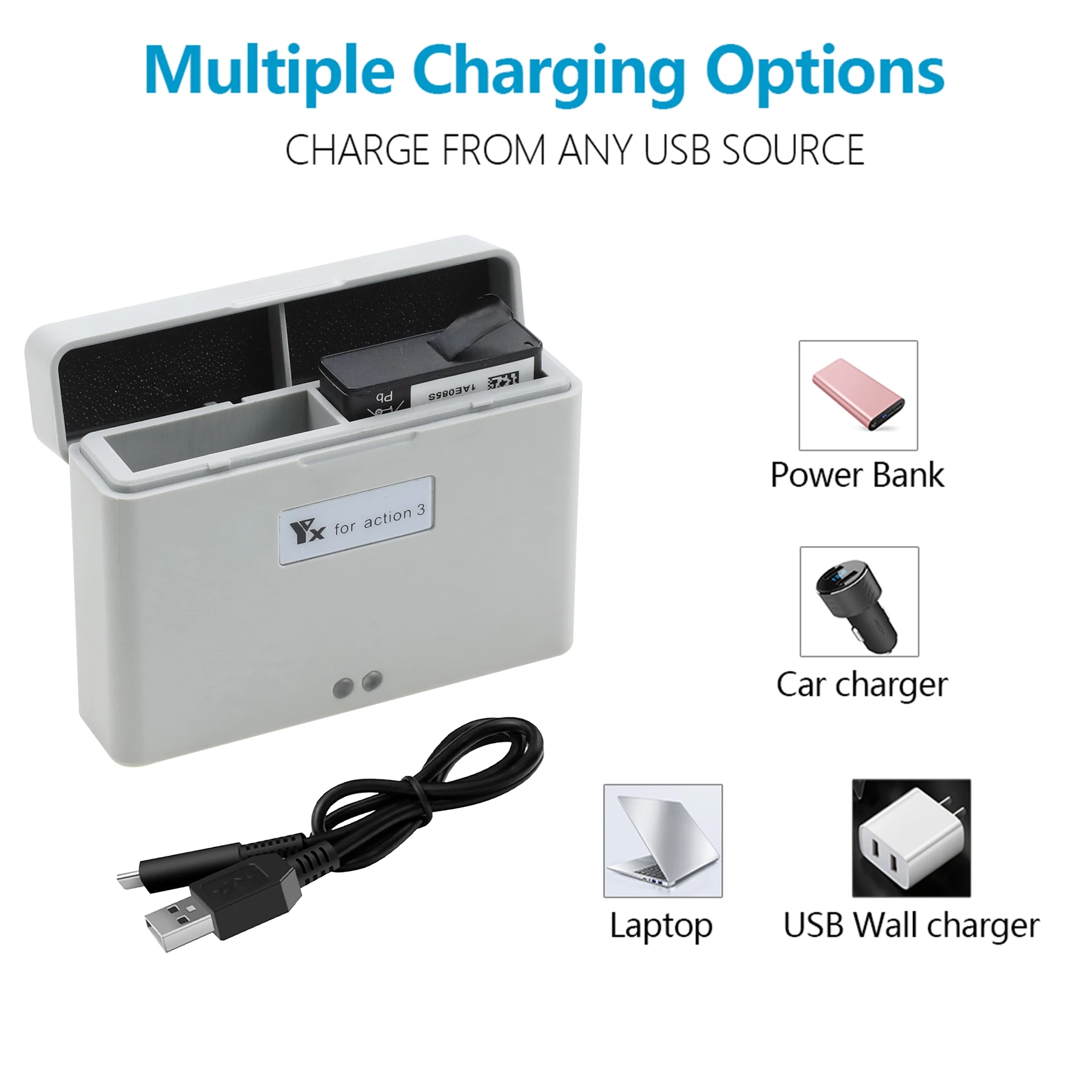 ​For DJI Action 3 Charger Butler Charger Box