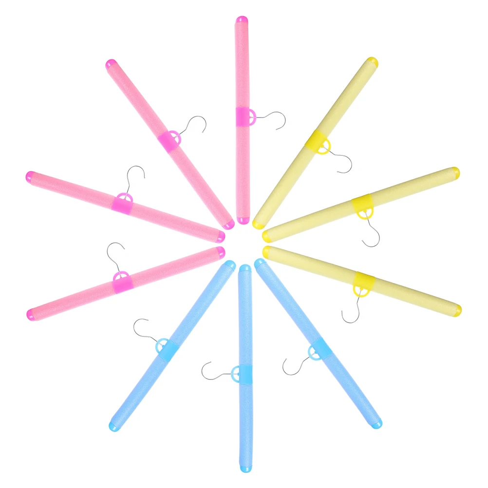 

12pcs Foam Hangers Colorful Soft Plastic Flexible Wide Shoulder Non Slip For Sweaters Pants Lingerie Wedding Dress Heavy Duty