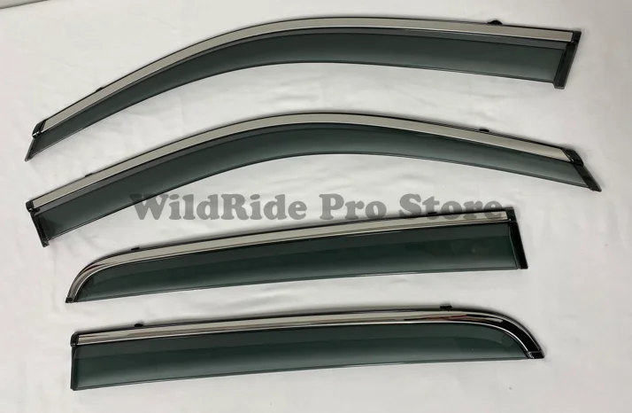 Window Visors with Trim for Audi Q3 Sportback 2020 Outside Mount Tape on Sun Rain Guard Vent Visor 4pcs Set
